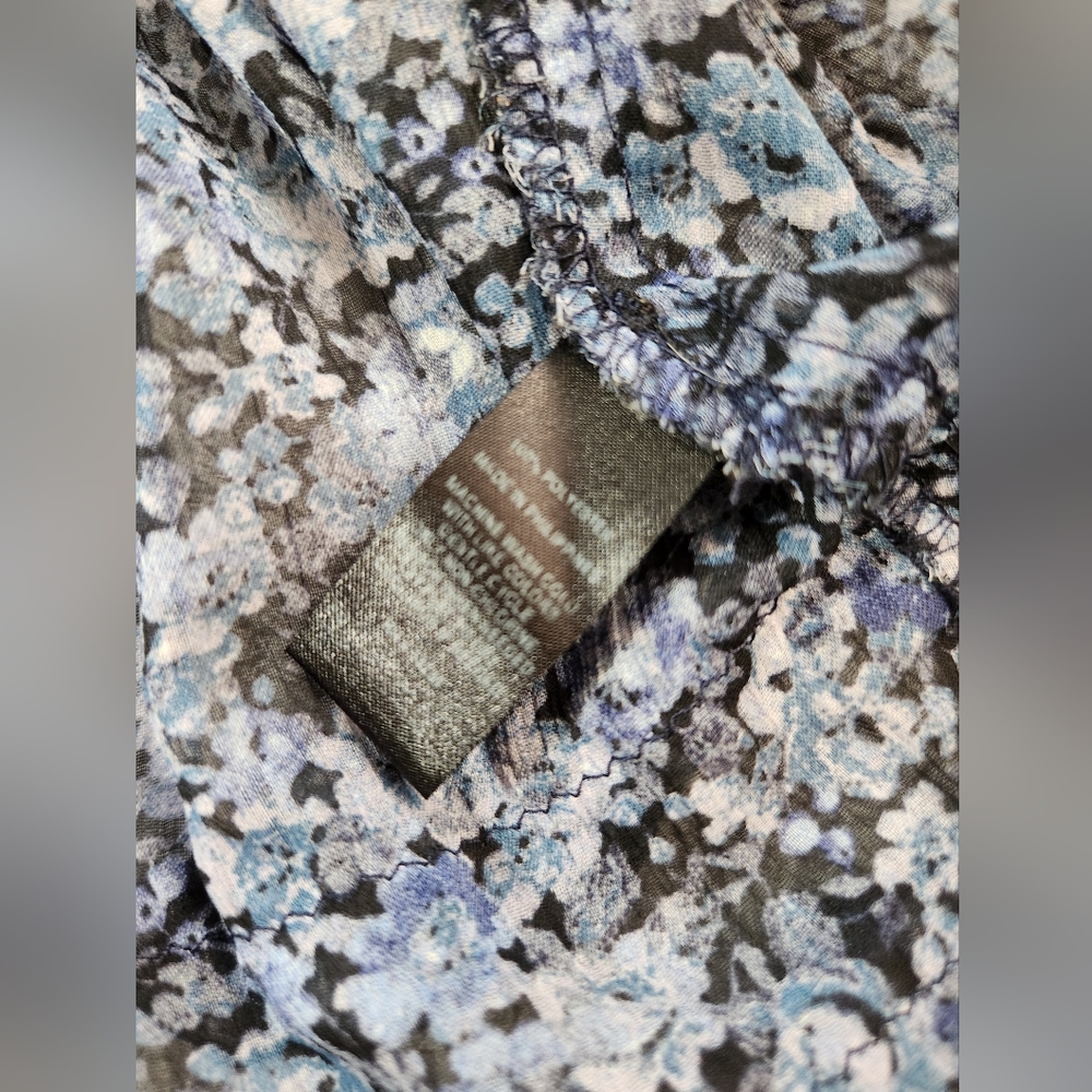 Express Blue Flower Pattern Ruffle And Smocking E… - image 8